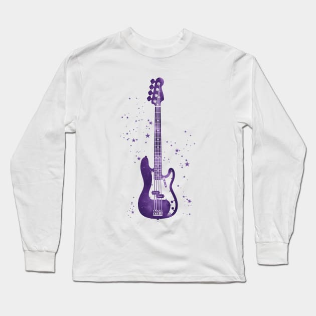 P-Style Bass Guitar Universe Texture Long Sleeve T-Shirt by nightsworthy